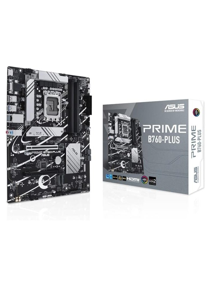 Compare Prime B760PLUS, Intel® B760 LGA 1700 ATX Motherboard with PCIe 5.0, Three PCIe 4.0 M.2 Slots, DDR5, Realtek 2.5Gb Ethernet, DisplayPort, VGA, HDMI | Black at KSA Price