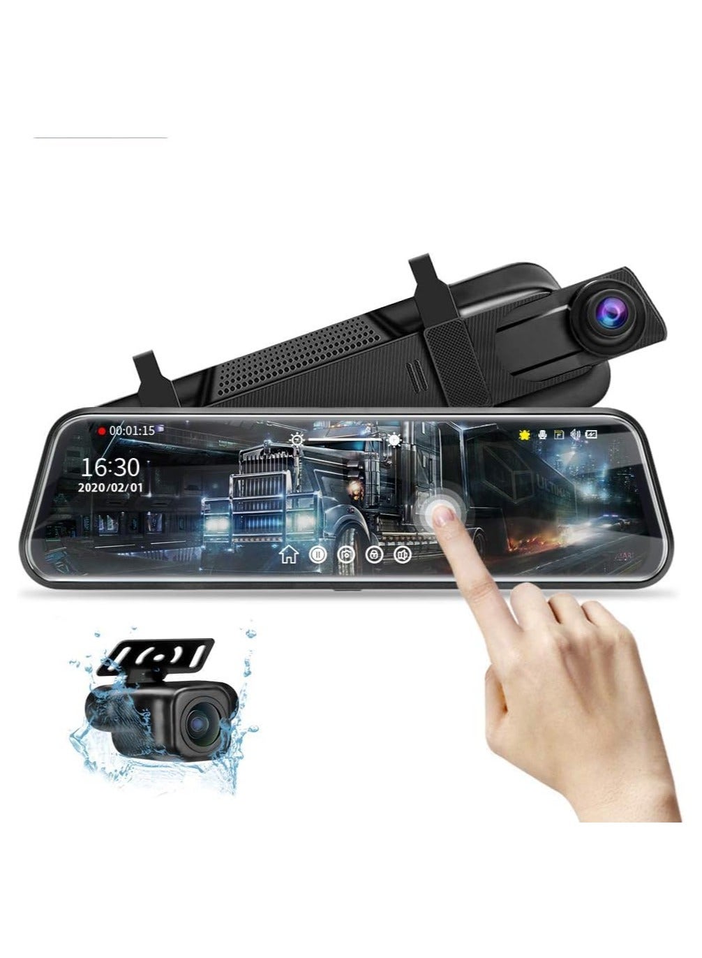 ADAK 4K Rear View Mirror Camera, Full Touch Screen…