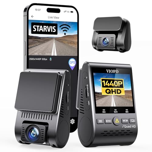 Compare VIOFO Dual Dash Cam, 2K 1440P 60fps+1080P 30fps Front and Rear Dash Camera with WiFi GPS, Parking Mode, Emergency Recording, Super Capacitor, Motion Detection A129 Plus Duo at KSA Price