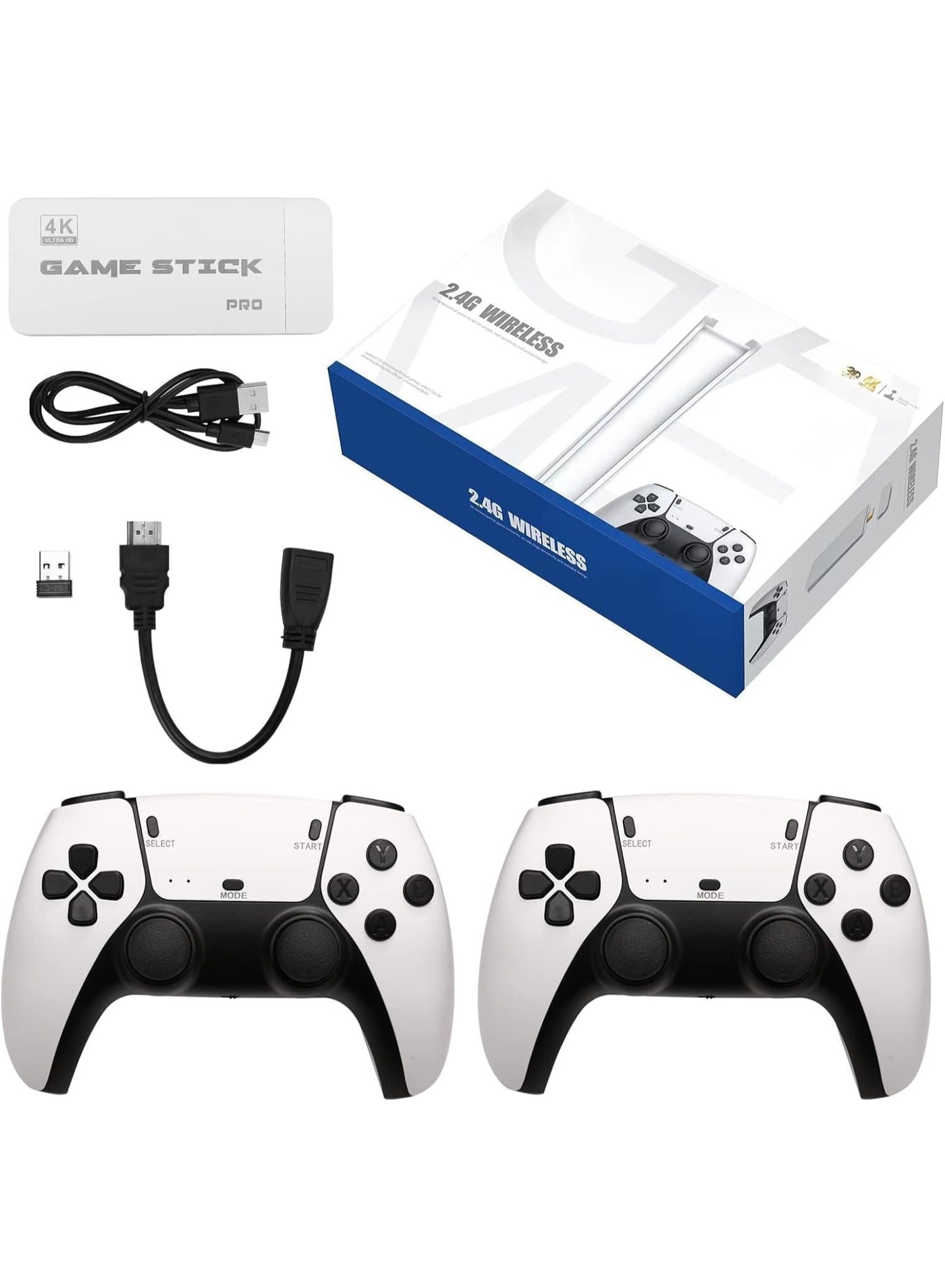 Compare Retro Game Console with 10000+ Games, Plug & Play 1080P HD TV Video Game Stick, Classic Mini Game Console with Dual 2.4G Wireless Controllers, Builtin 9 Emulators for 2 Player Gaming at KSA Price