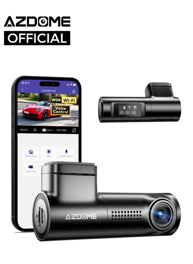 Compare M330 WiFi Dash Cam, FHD 1296P Front Dash Camera for Cars, 0.96 Screen Voice Control Car Camera with WDR Night Vision, 24 Hours Parking Mode GSensor Loop Recording, Max up Support to 128GB at KSA Price