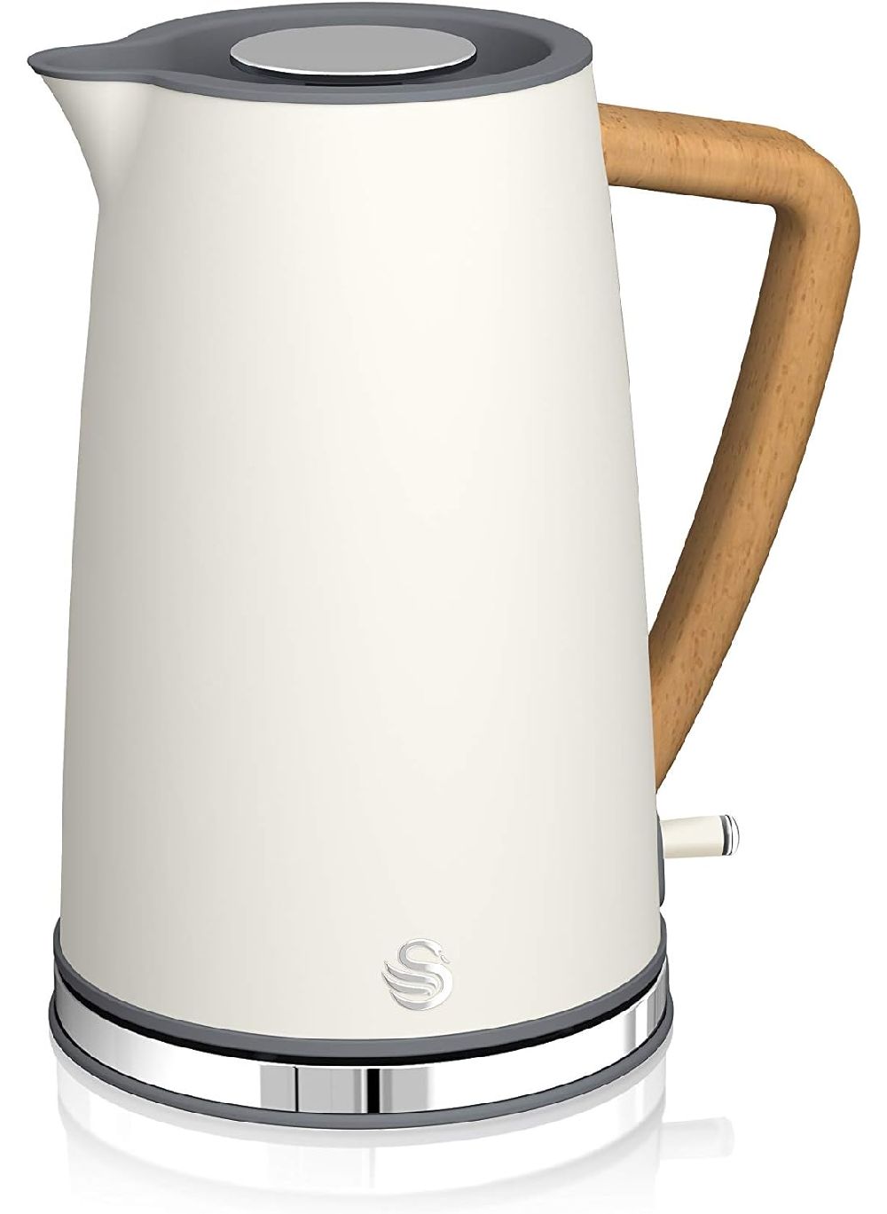 Compare Swan Nordic Cordless Electric Kettle White 1.7L 3000W, Fast Boil Stainless Steel Kettle with 360° Base, Auto Shut Off & Boil Dry Protection, Matte Finish with Wood Accents, Modern Kitchen Appliance at KSA Price