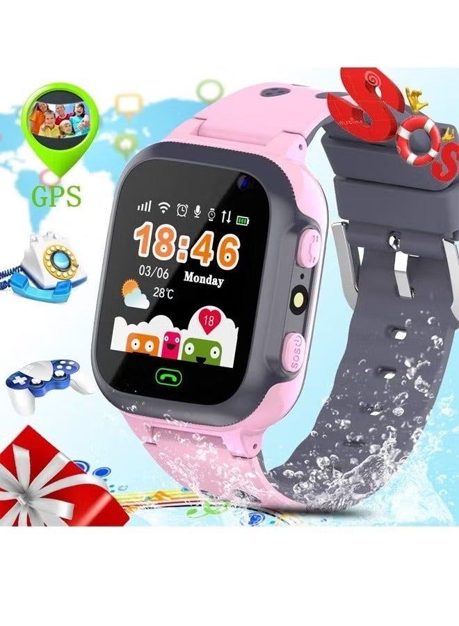 Compare Kids Smart Watch with SIM Card Support – Voice Call, GPS Positioning, Waterproof Touch Screen, OneButton Speed Dial & Security Features Pink at KSA Price