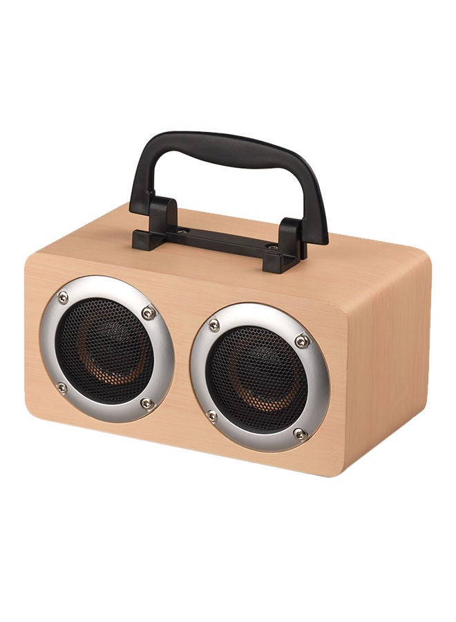 Compare Portable Bluetooth Speaker Wooden Player Builtin Battery with TF Audio Soundbar 17.20 x 11.00 11.50centimeter Beige at KSA Price