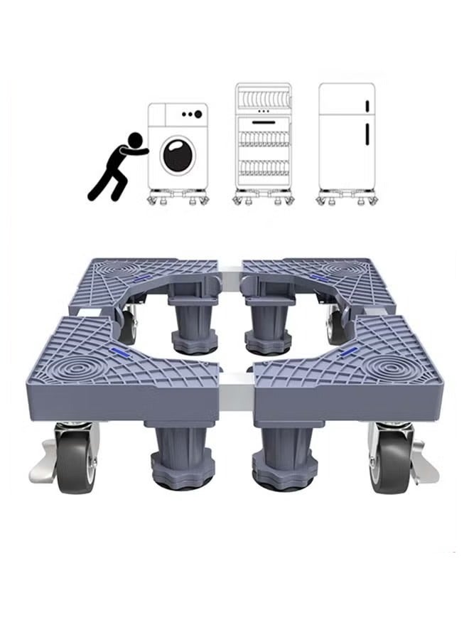 Compare Fridge Stand Mobile Base With 4 Locking Wheels Pedestal, Adjustable Increasing Height Base 4 Strong Feet Heavy Duty Washing Machine Stand Base for Furniture Refrigerator Dryer Stand at KSA Price