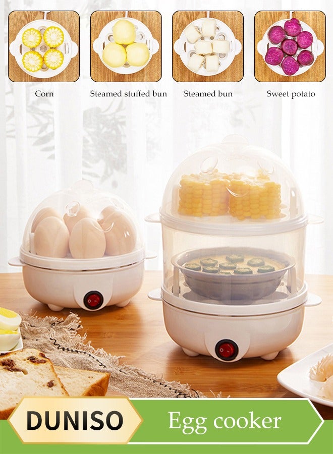 Compare Double Layer Egg Cooker, Multifunctional Electric Steam Egg Boiler, Quick Egg Boiler With Handle， Automatic Power Off, High Temperature Resistance,Can Cook 14 Eggs, 350W, 15 * 21cm at KSA Price