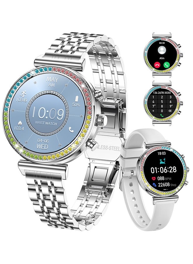 Compare Smart Watch for Women, 1.27 HD Screen, Bluetooth Calls Fitness Tracker Sports Womens Smartwatch for Android iOS Phones, Heart RateSleep MonitorIP67 Waterproof,Full Silver at KSA Price