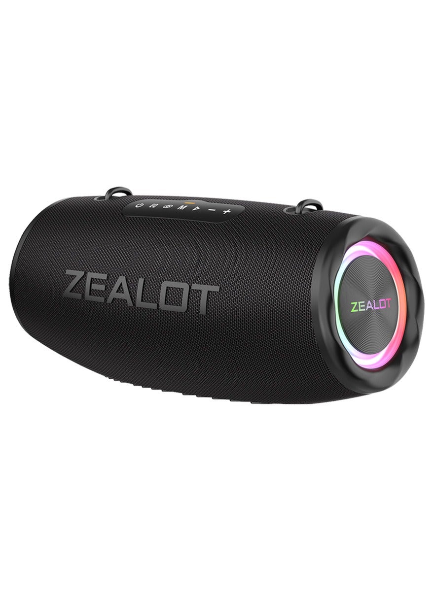 Compare ZEALOT S87 80W Bluetooth Speakers 16000mAh Battery 36 Hours Playtime, Outdoor Portable Waterproof IPX5 Subwoofer Speaker, Dual Pairing Fast Charging Loud Stereo, Booming Bass TF Card USB TWS at KSA Price
