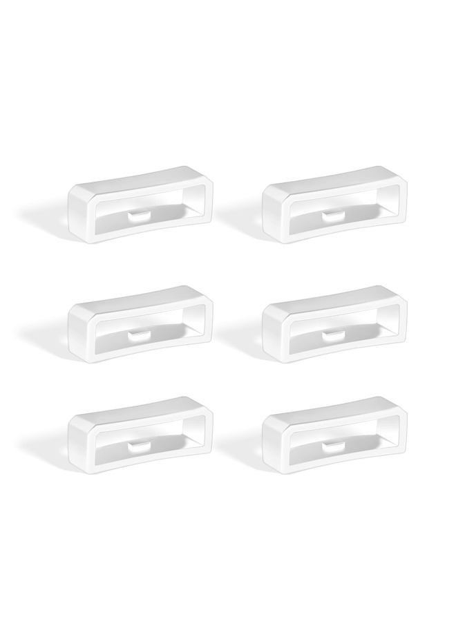 Compare 6pcs 20mm Watch Strap Holder Loop Silicone Watch Band Wristband Keeper Retainer Replacement Watch Fastener Rings for Smartwatch White at KSA Price