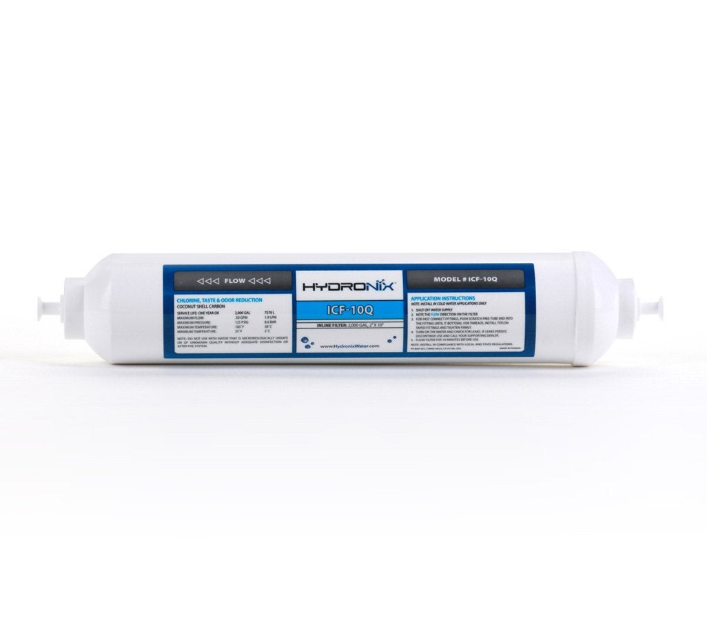 Compare Hydronix ICF10Q Inline Reverse Osmosis Post Fridge  Ice Coconut GAC Water Filter 2000 Gal 14 Quick Connect at KSA Price