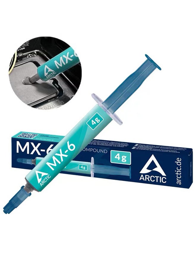 Compare MX6 4g Ultimate Performance Thermal Paste, Laptop Graphics Card Heat Dissipation Paste, Long Durability, Safe Application, Suitable For CPU, Gaming Consoles, Graphics Cards, Laptops at KSA Price