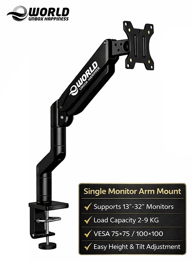 Single Monitor Arm Desk Mount with Gas Spring…
