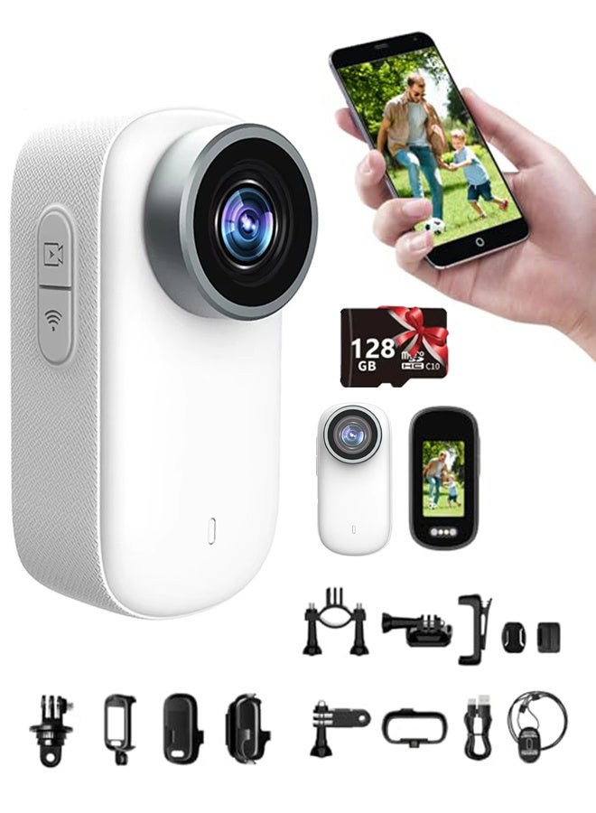 4K Thumb Action Camera, Mini Body Cameras, 128GB…