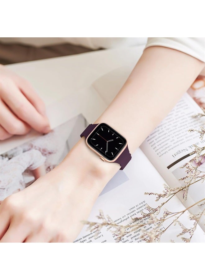 Compare Lace Silicone Band Compatible with Apple Watch Bands 38mm 40mm 41mm 44mm 42mm 45mm 49mm, Women Soft Sport Strap Wristband Replacement for iWatch Series Ultra 8 SE 7 6 5 4 3 2 1,Dark Cherry at KSA Price