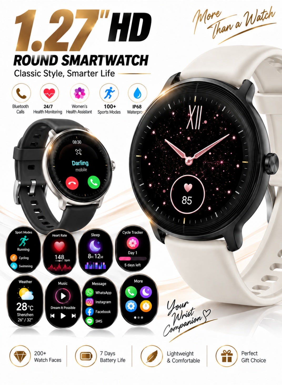 Smart Watch for Men & Women with IP68 Waterproof,…