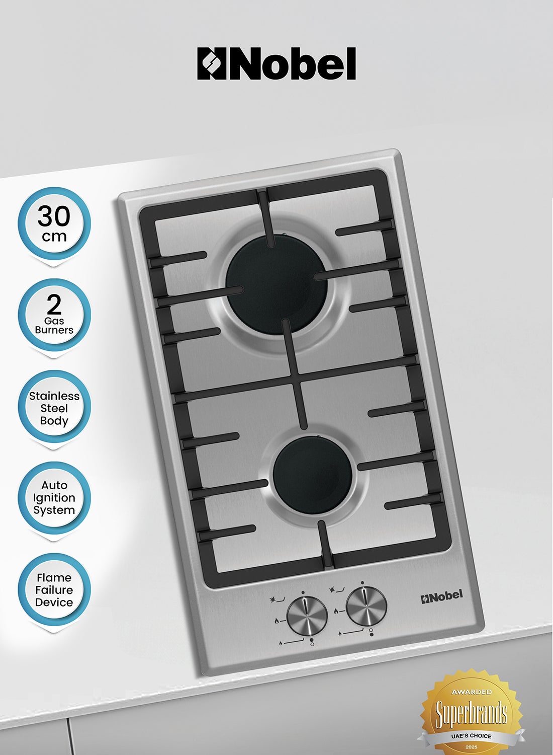30 cm Built-in Hobs, Stainless Steel Gas…
