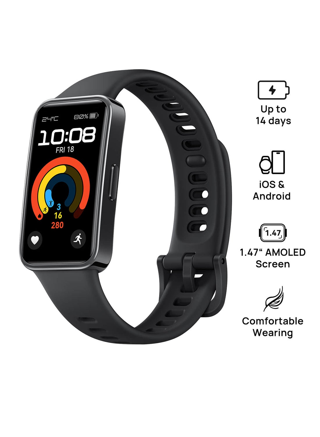 Compare Band 9 Smart Watch, UltraThin Design And Comfortable Wearing, Scientific Sleep Analysis, Durable Battery Life, IOS And Android Starry Black at KSA Price
