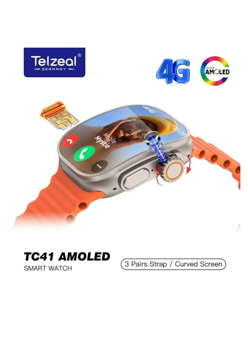 Smart Watch TC41 4G SIM | Curved Screen Smartwatch…