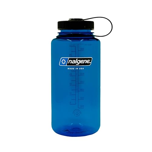 Compare Nalgene 32 oz Wide Mouth Water Bottle  BPAFree Durable  Leak Proof Lightweight Bottle for Hiking  Gym Work  Travel Slate Blue at KSA Price