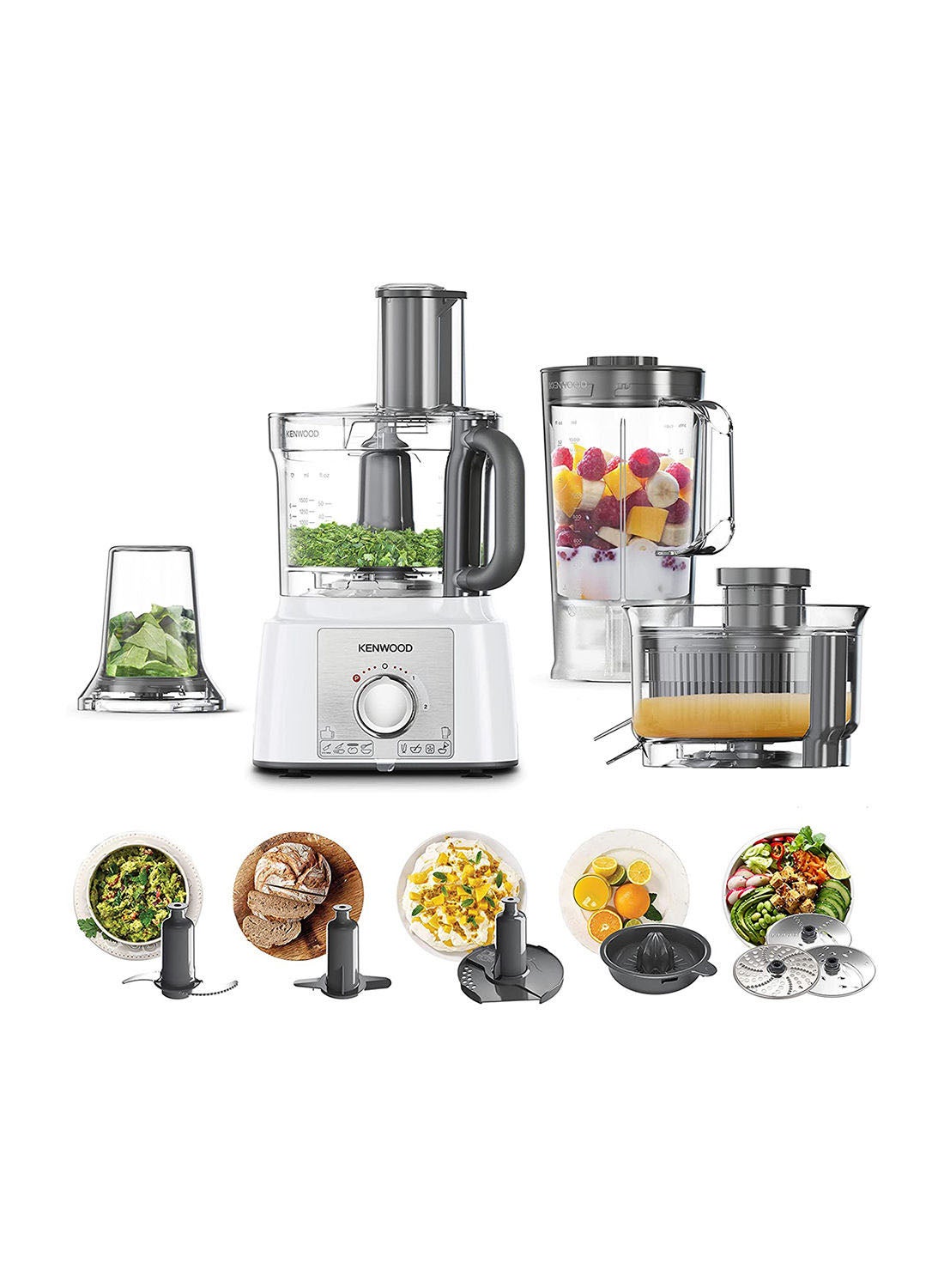 Food Processor, 1.5L Blender, 10 Attachments, 3…