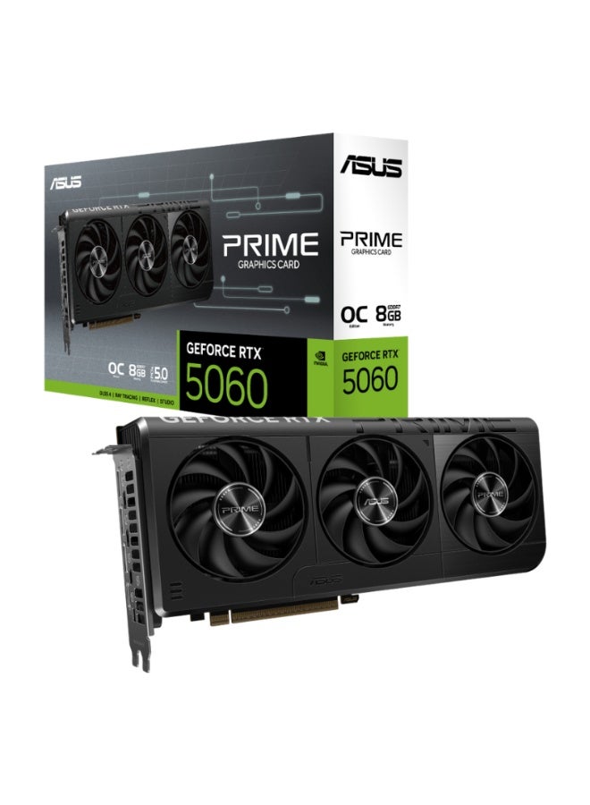 Compare Prime GeForce RTX™ 5060 8GB GDDR7 OC Edition Graphics Card PCIe® 5.0, 8GB GDDR7, HDMI®DP 2.1, 2.5slot, Axialtech fans, Dual BIOS black at KSA Price