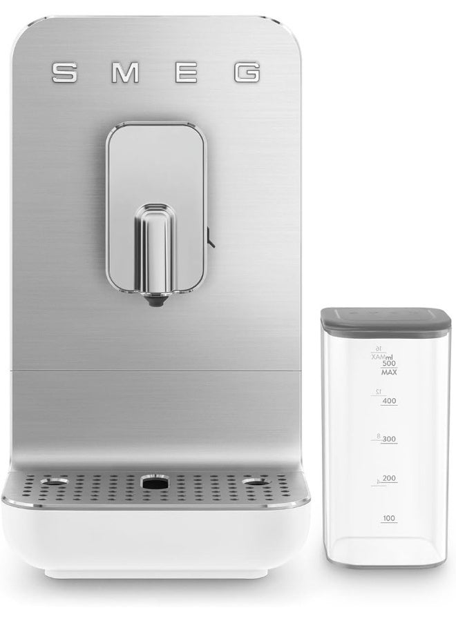 Compare Smeg BCC13WHMUK Bean to Cup Coffee Machine with Integrated Milk System, 15 Bar Pressure, Italian Design, Matte White 1.4 L BCC13WHMUK WHITE MATT at KSA Price
