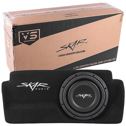 Compare Skar Audio Single 10 Loaded Subwoofer Enclosure Compatible with 20162023 Toyota Tacoma Double Cab Trucks at KSA Price