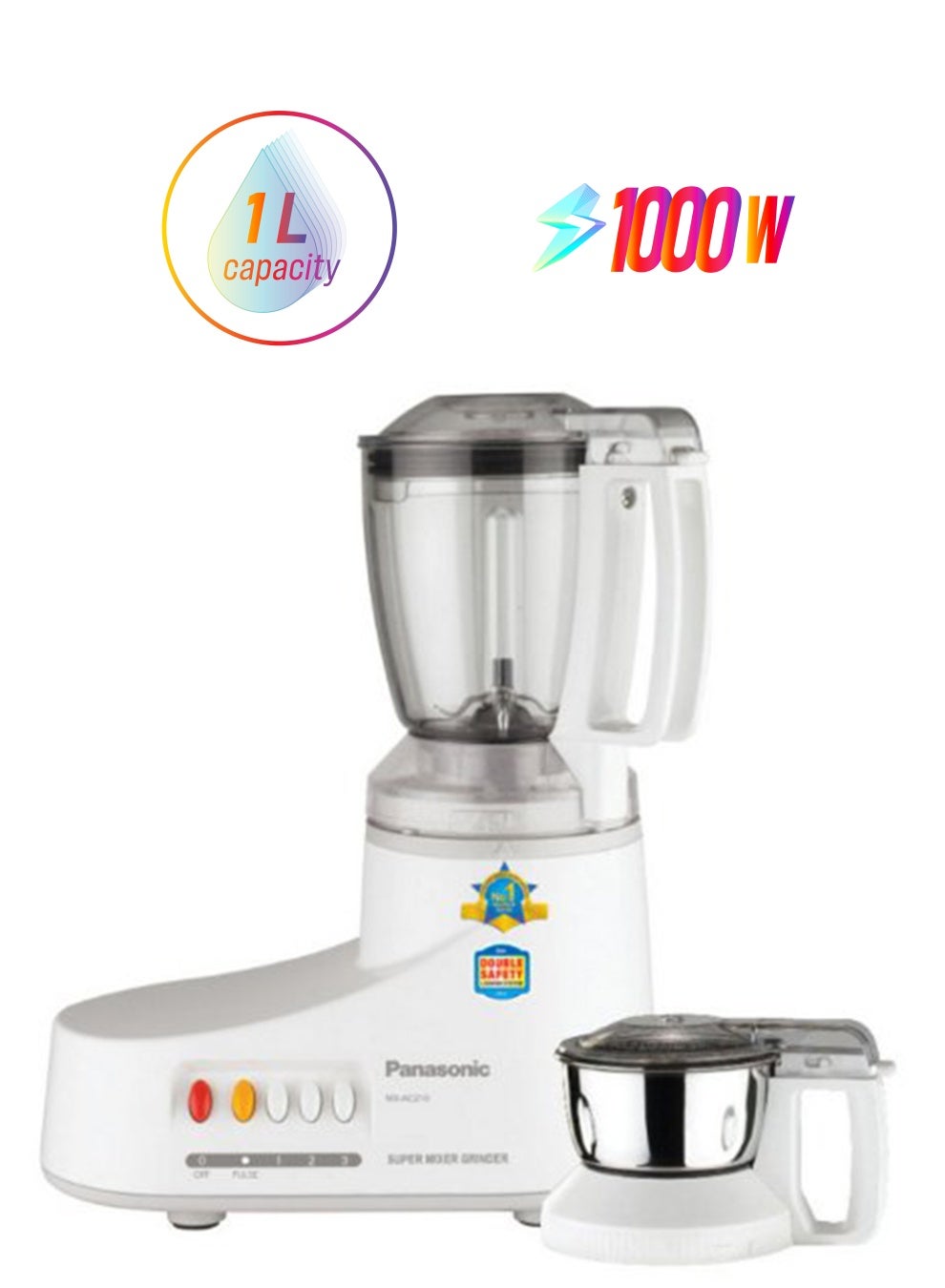 Compare Powerful Mixer Grinder, 2 Stainless Steel Jars, Compact And Versatile For Everyday Kitchen Use 1 L 1000 W MXAC210S White at KSA Price
