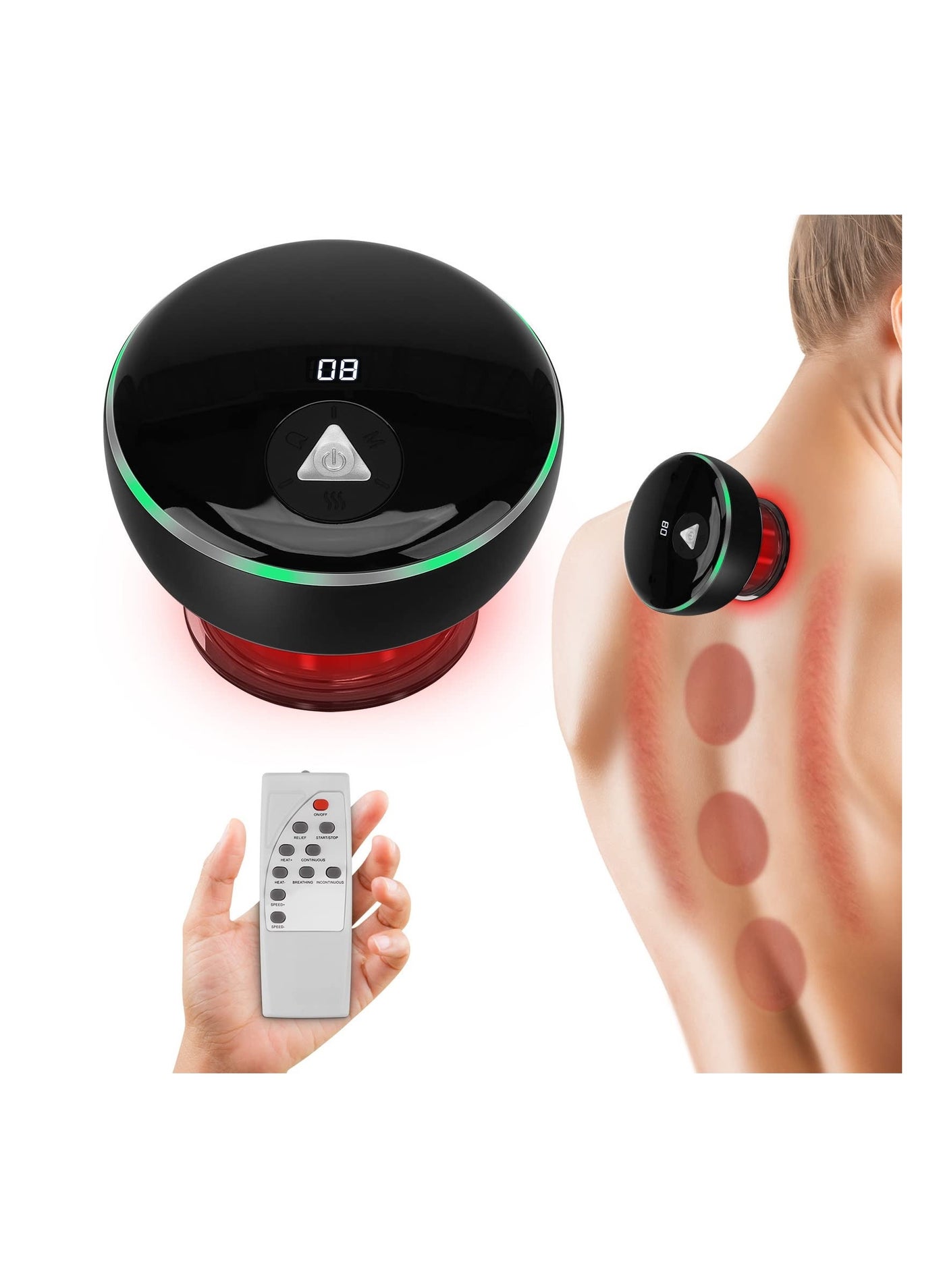 Compare SYOSI Newest Remote Control Smart Cupping Therapy Massager with Red Light Therapy, 4 In 1 Electric Machine With 16 Levels Temperature & Suction, Vacuum Gua Sha Massage Tool at KSA Price
