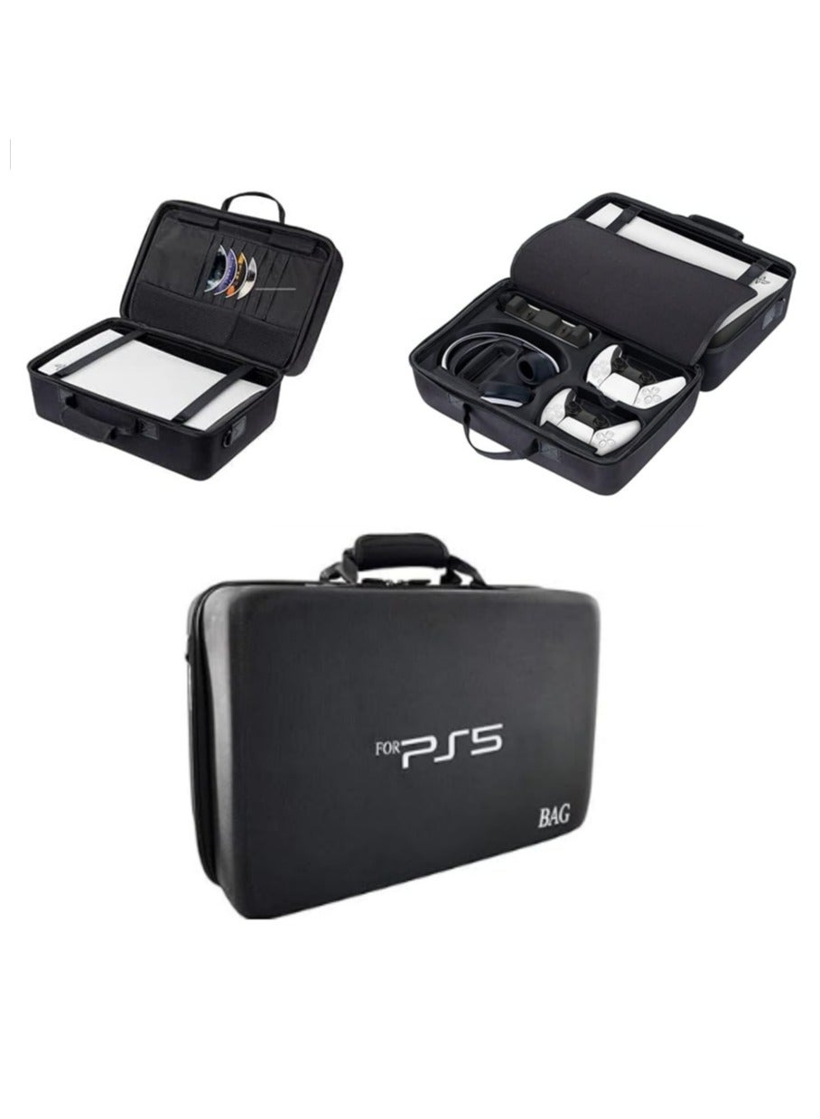 Compare Storage Bag For PS5Shockproof Hard Shell Bag Luxury Waterproof Shoulder Bag For Playstation 5,Console & Accessories Storage Organizer black at KSA Price