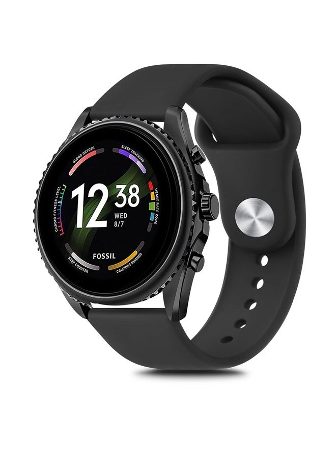 Silicone Band for Fossil Men's Gen 6/5E 44mm/Gen…