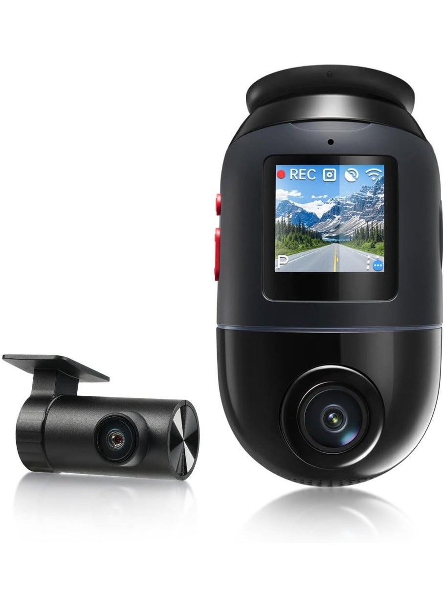 Compare Dash Cam 4K Omni,Front and Rear 4K+1080P Starvis 2,360°Degree Dash Cams for Cars with 24H Parking Mode,4K 60FPS,Voice Control,Night Vision,Motion Detection,GPS WiFi 6,APP Control,4G LTE Connectivity Compatible at KSA Price