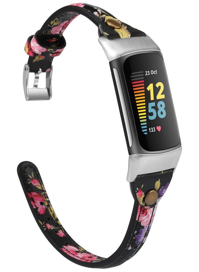 Compare Leather Band Compatible with Fitbit Charge 56 Bands  Slim Leather Watch Strap Replacement for Women & Men at KSA Price