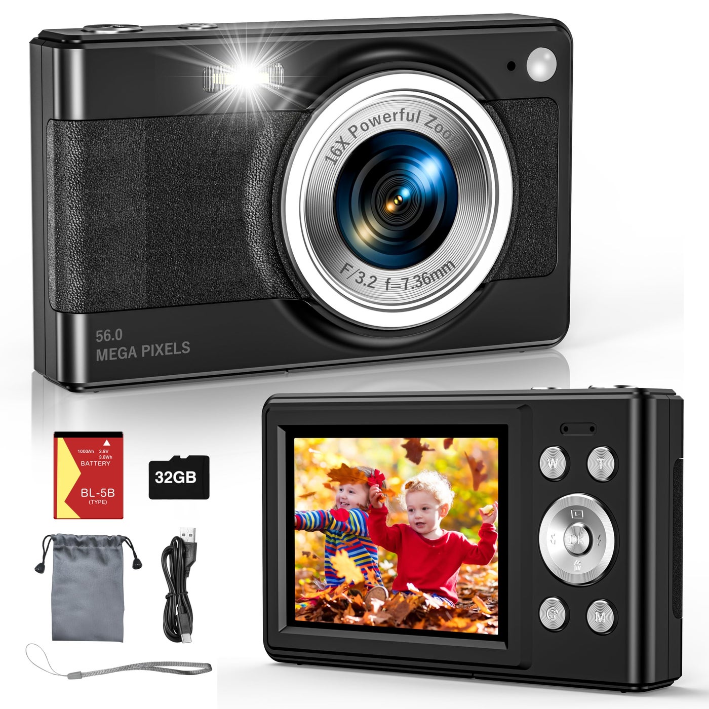 2025 New Digital Camera, 56MP FHD 1080P for Kids with…