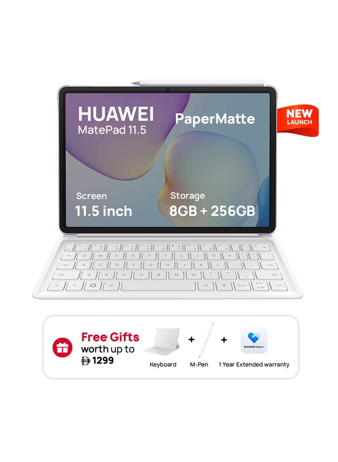 Compare MatePad 11.5 2025 Tablet PaperMatte Violet WiFi 8GB 256GB WPS Office, Quad Speakers, Detachable Keyboard + FOC and 1 Year Extended Warranty  Middle East Version at KSA Price