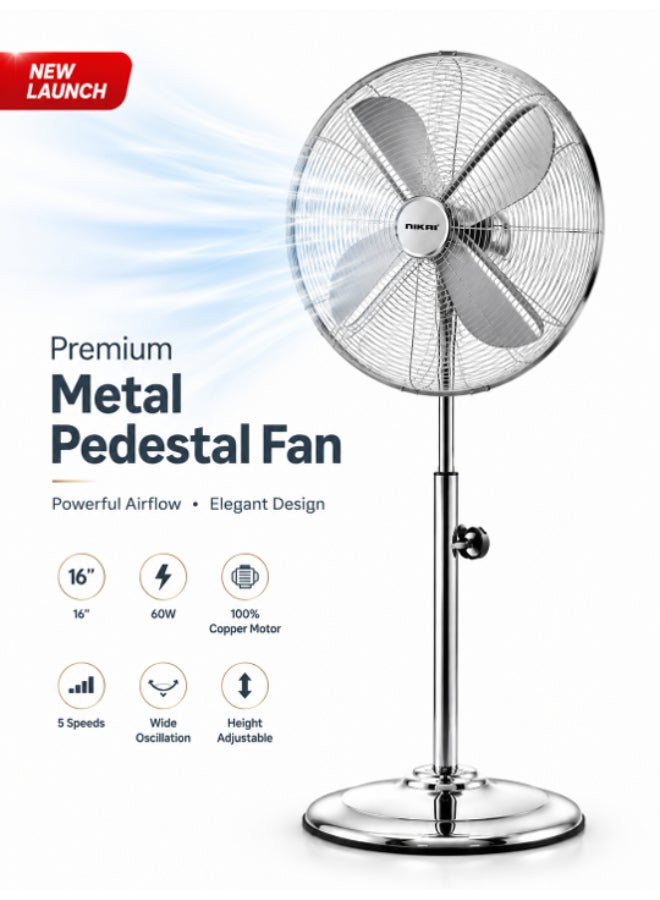 16-Inch Premium Stand Fan, 4 Blade High-Speed,…