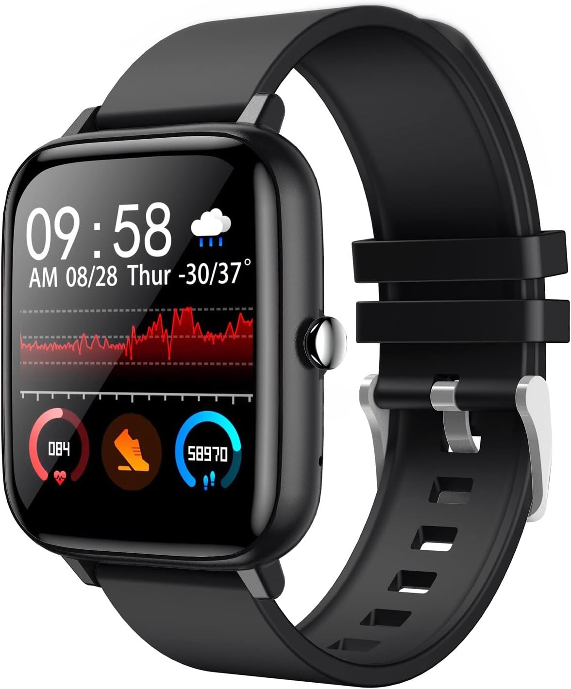 Compare klarako P6 Smart Watch, Sports Waterproof Watches Heart Rate Blood Pressure Oxygen Sleep Monitor Message Reminder Fitness Tracker Sports Watch Birthday Gifts for Women Men Family at KSA Price