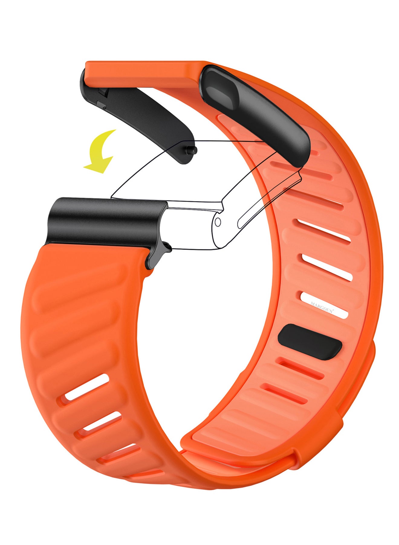 Compare Sports Silicone Ventilated Band Compatible with Whoop MG  Waterproof Adjustable Fitness Wrist Strap  Orange at KSA Price