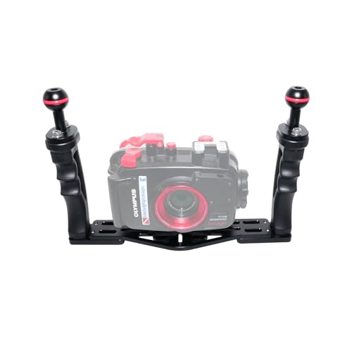 Compare NS10 Underwater Camera Tray extendable Handle Grips Bracket for gopro,pt059,rx100 uw Camera housing Universal Soft Handle with Aluminum and Rubber Material Black at KSA Price