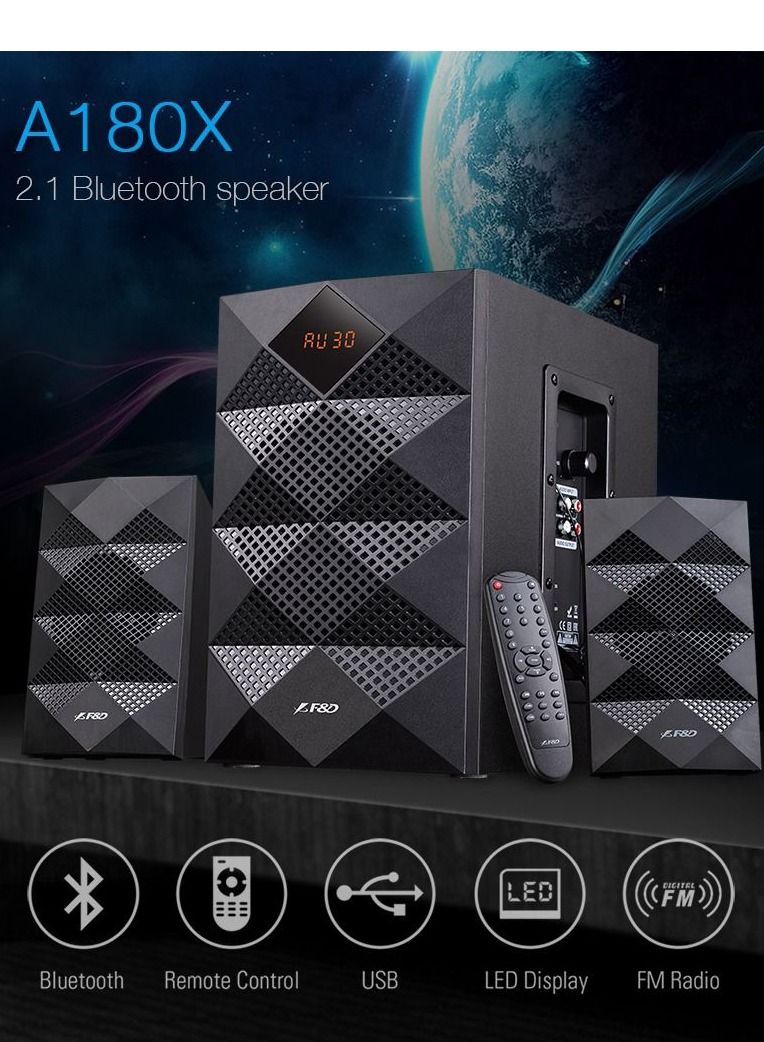 Bluetooth Multimedia Speaker with Subwoofer Satellite…