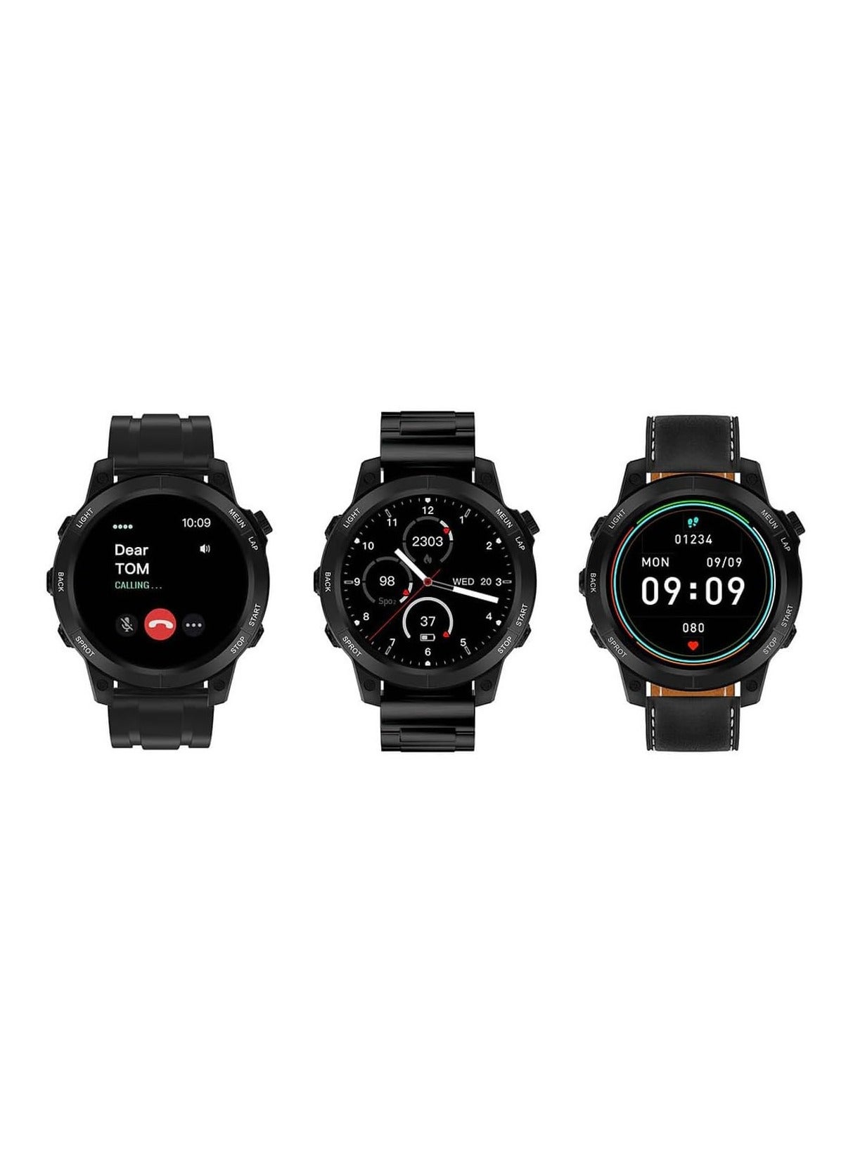 Compare HainoTekoGermany RW46 Roundshape AMOLED Display Smart Watch With Built in Torch 3 Pair Straps and Wireless Charger Designed For Gents and Boys Black at KSA Price