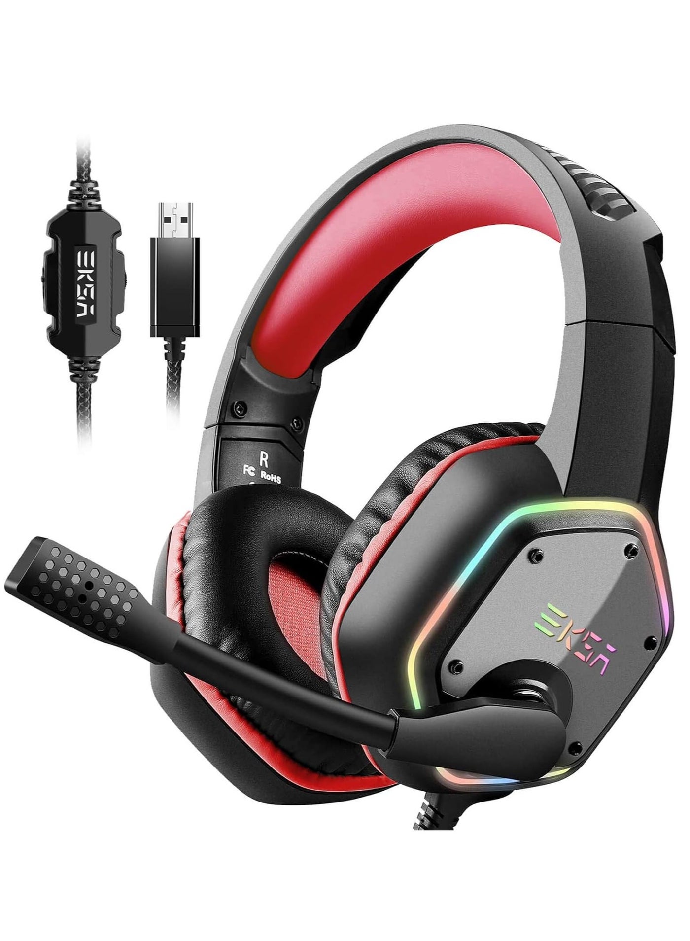 EKSA USB Gaming Headset for PC, Computer…