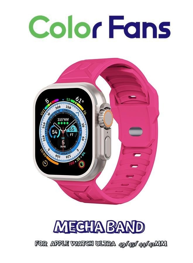 Compare Soft Silicone Sport Band for Apple Watch Ultra 49mm, 45mm, 44mm, 42mm  Barbie Powder  Replacement Strap for iWatch Series 8, 7, SE, 6, 5, 4, 3, 2, 1  For Men and Women at KSA Price