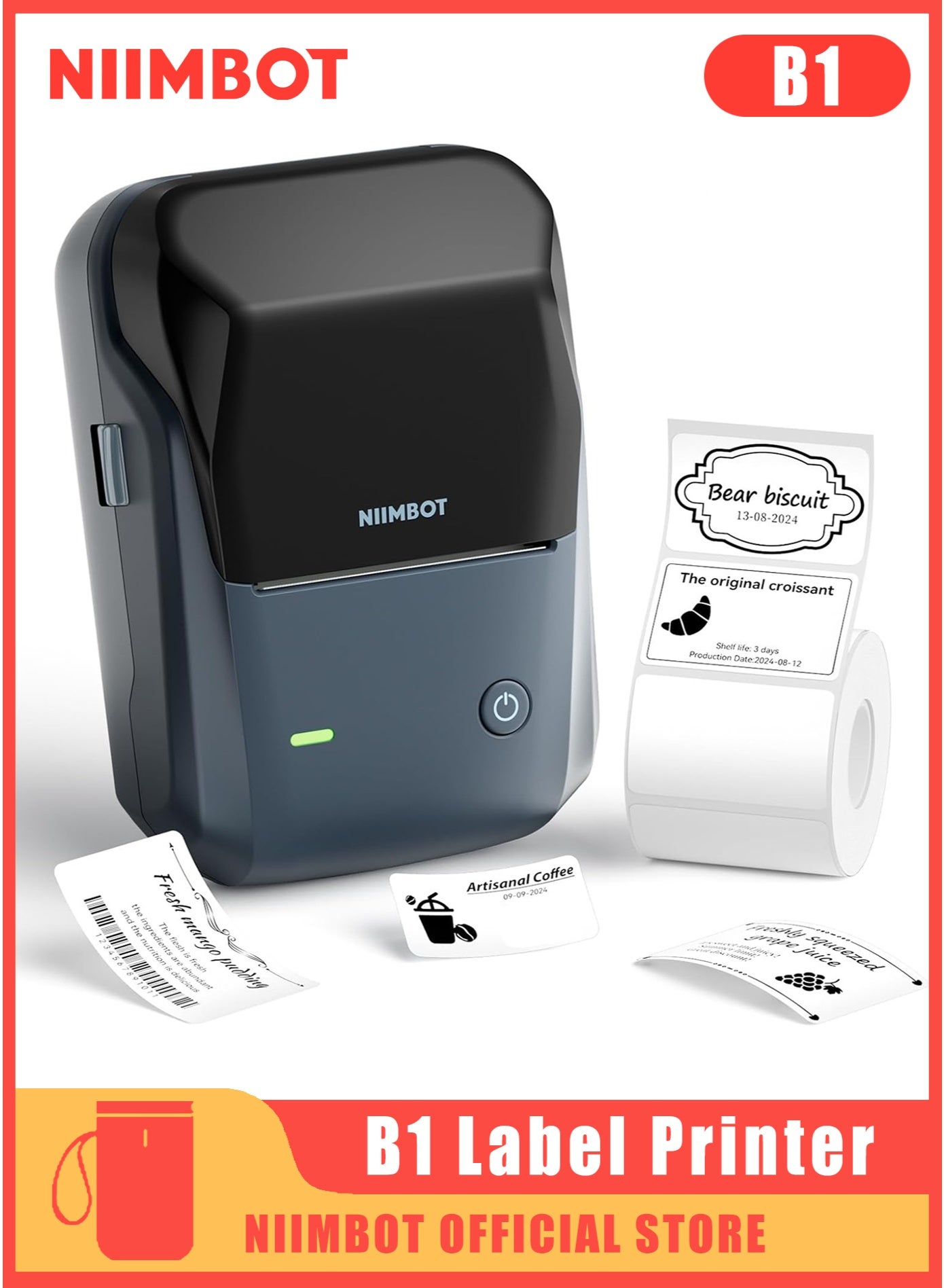 B1 Label Maker Machine with Tape, Portable Bluetooth…