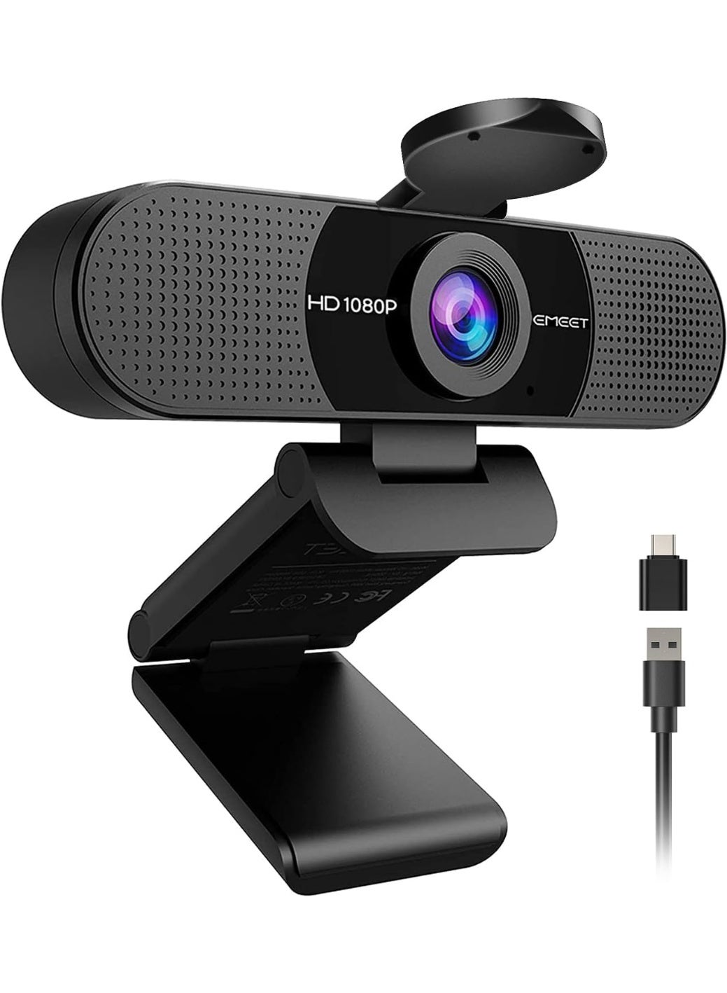 Compare EMEET 1080P Webcam with Microphone, C960 Web Cam, 2 Mics, 90° FOV, USB TypeA & AtoC Adapter, Plug&Play Computer Camera for Online Calling, ZoomTeamsFacetime, Switch 2 Camera Support, 2025 Version at KSA Price