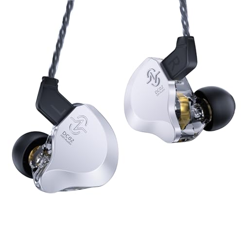 Compare CCZ DC02 in Ear Monitors Wired Headphones, Magnetic Circuit DD HiFi Stereo Musician Earbuds Wired inEar Earphones, Gaming Earbuds, Detachable IEM Cable for Singer, Stage, Studio Silver, without Mic at KSA Price