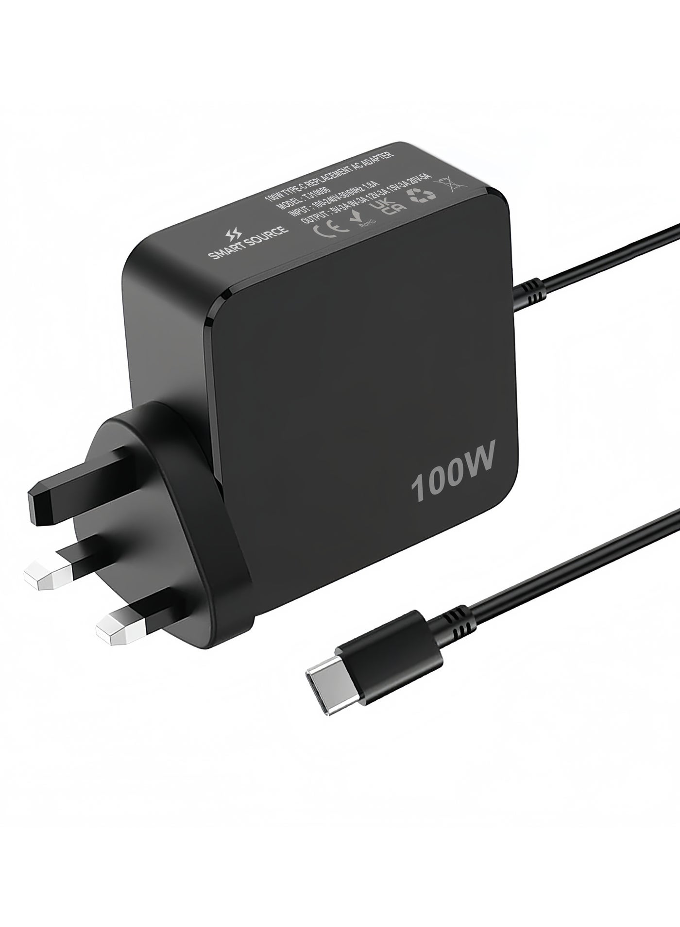 Compare 100W Universal USBC Laptop Charger with UK Plug – Fast Charging Power Adapter Compatible with MacBook ProAir, Dell, HP, Lenovo, ASUS, Tablet &  USBC Devices at KSA Price