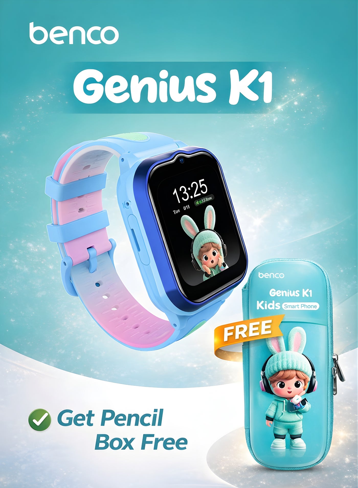 Benco Genius K1 Kids 4G Smartwatch with GPS,…