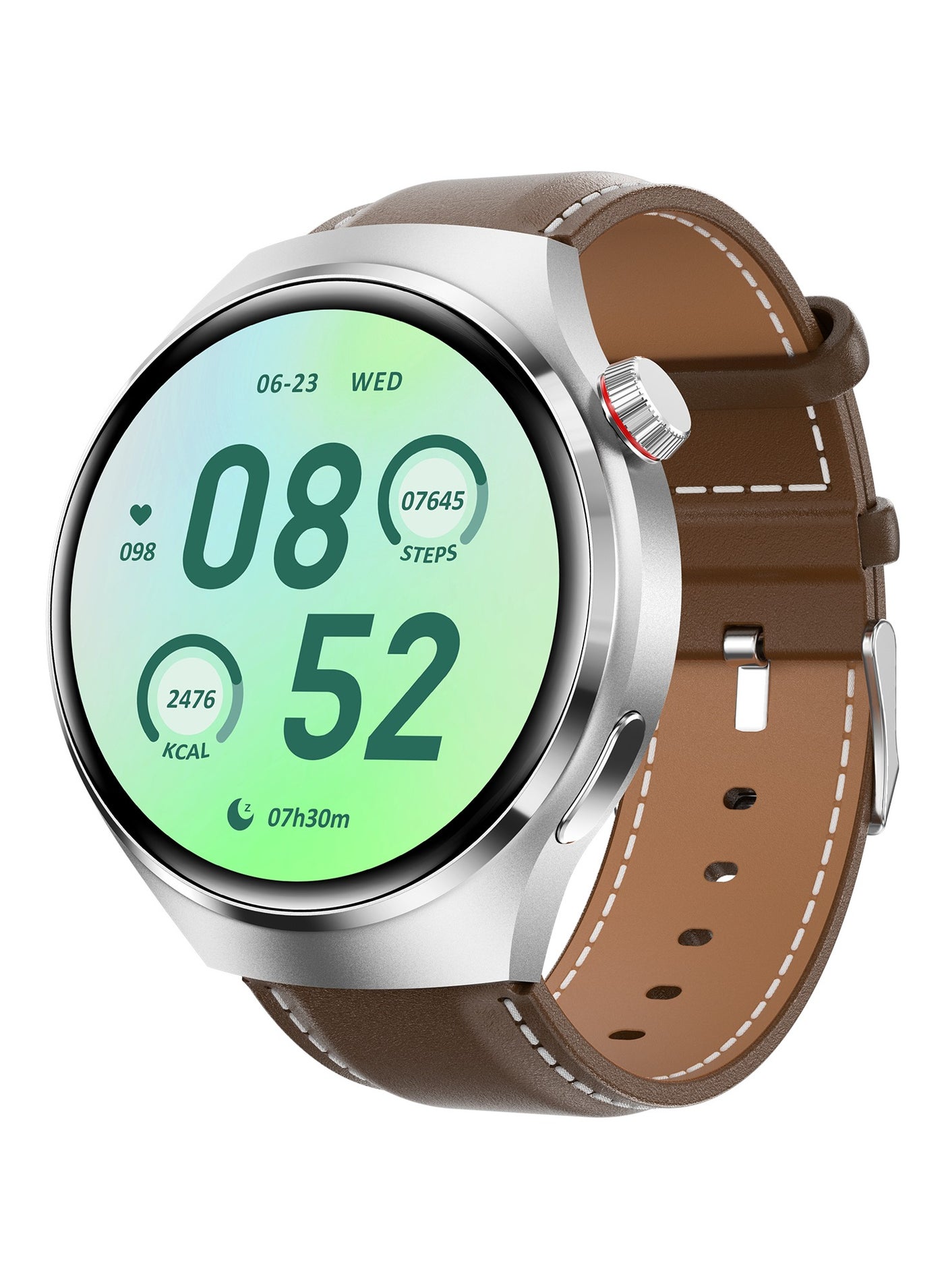 Compare Mens Smart MultiFunction Watch Bluetooth Call Voice Assistant IP68 Waterproof Health Monitoring Sports Mode Full CoverageBrown Belt at KSA Price