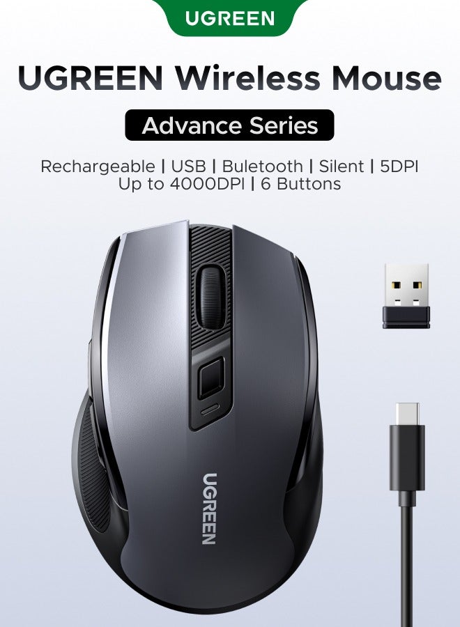 Wireless Mouse Dual Model (USB+ Buletooth) Rechargeable…